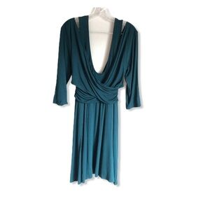 Peach Love Faux Wrap Top Green Dress